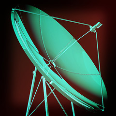 Image showing 3d satellite Line. 3D illustration. Vintage style.