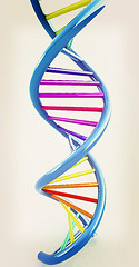 Image showing DNA structure model. 3D illustration. Vintage style.