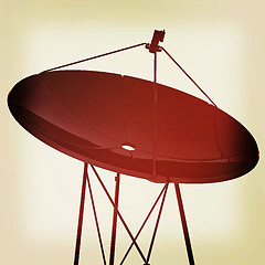 Image showing 3d satellite Line. 3D illustration. Vintage style.