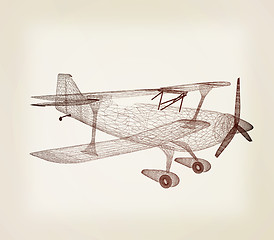 Image showing retro airplane isolated on white background . 3D illustration. V