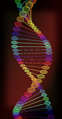 Image showing DNA structure model. 3D illustration. Vintage style.