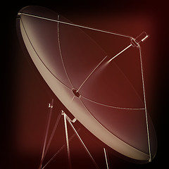 Image showing 3d satellite Line. 3D illustration. Vintage style.