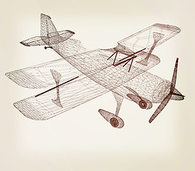 Image showing retro airplane isolated on white background . 3D illustration. V