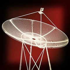 Image showing 3d satellite Line. 3D illustration. Vintage style.