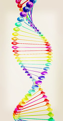 Image showing DNA structure model. 3D illustration. Vintage style.