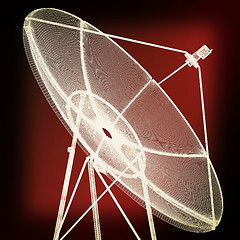 Image showing 3d satellite Line. 3D illustration. Vintage style.