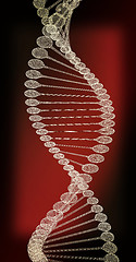 Image showing DNA structure model. 3D illustration. Vintage style.