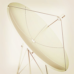 Image showing 3d satellite Line. 3D illustration. Vintage style.