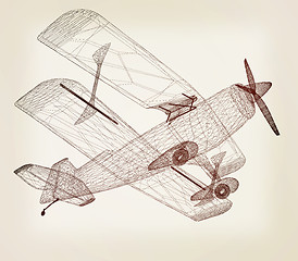 Image showing retro airplane isolated on white background . 3D illustration. V