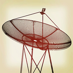 Image showing 3d satellite Line. 3D illustration. Vintage style.