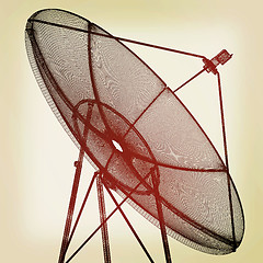 Image showing 3d satellite Line. 3D illustration. Vintage style.