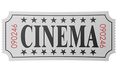 Image showing Isolated ticket with cinema word