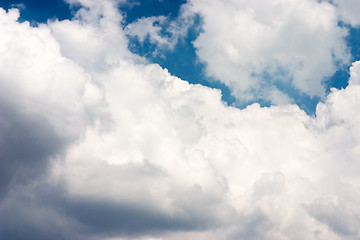 Image showing Deep blue sky with white clouds