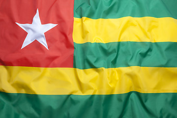 Image showing Textile flag of Togo