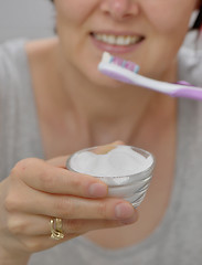 Image showing brightening teeth with sodium bicarbonate