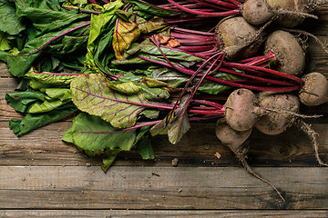 Image showing Beetroots with stems and leaves