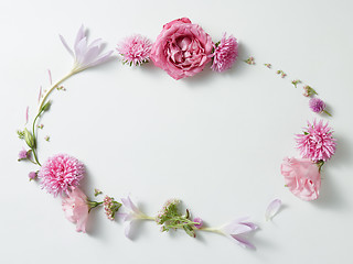 Image showing flowers frame in white background