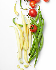 Image showing green beans with cherry tomatoes