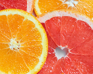 Image showing background with citrus-fruit of Fresh  slices