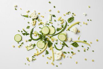 Image showing fresh organic green vegetables and fruits