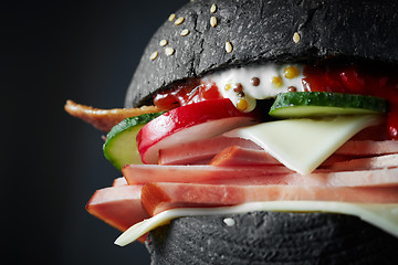 Image showing macro Black burger