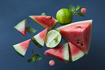 Image showing fresh fruits isolated on black