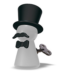 Image showing pawn with hat and beard - 3d rendering