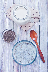 Image showing milk with chia seed