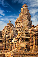 Image showing Famous temples of Khajuraho, India