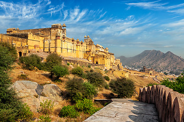 Image showing View of Amer (Amber) fort, Rajasthan, India