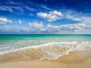 Image showing Beach and waves of Caribbean Sea