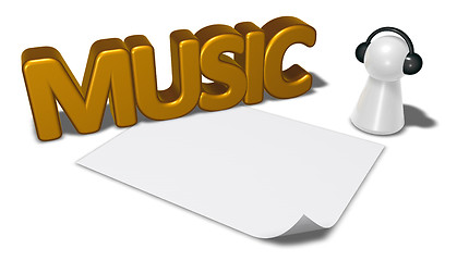 Image showing music tag and pawn with headphones