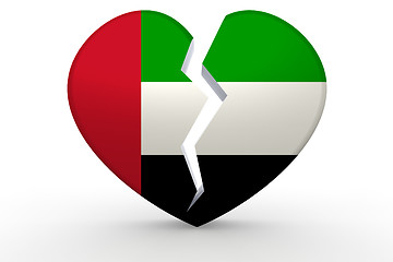Image showing Broken white heart shape with UAE flag