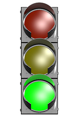 Image showing Traffic light in white and isolated 