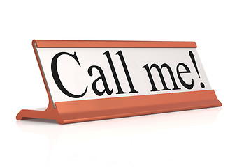 Image showing Call me table tag isolated with white background