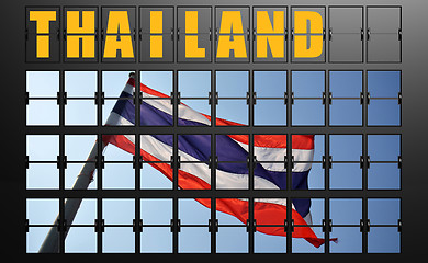 Image showing Airport display board of Thailand