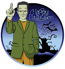 Image showing Vector Cartoon Frankenstein Halloween