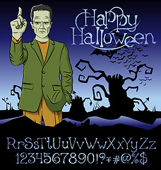 Image showing Vector Cartoon Frankenstein Halloween