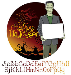 Image showing Vector Cartoon Frankenstein Halloween