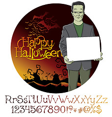 Image showing Vector Cartoon Frankenstein Halloween