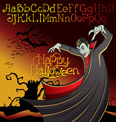 Image showing Halloween font set and Vector Vampire Dracula