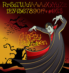 Image showing Halloween font set and Vector Vampire Dracula