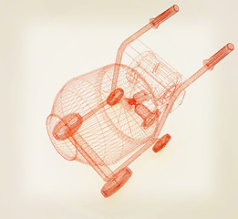 Image showing Concrete mixer. 3D illustration. Vintage style.