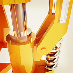 Image showing Abstract engineering assembly. 3D illustration. Vintage style.