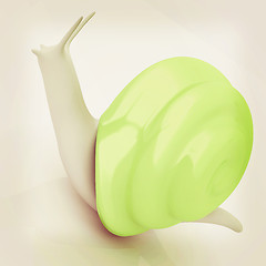 Image showing 3d fantasy animal, snail on white background . 3D illustration. 