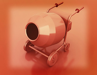 Image showing Concrete mixer. 3D illustration. Vintage style.