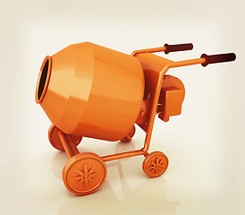 Image showing Concrete mixer. 3D illustration. Vintage style.