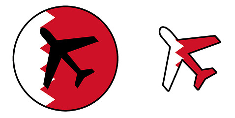 Image showing Nation flag - Airplane isolated - Bahrain