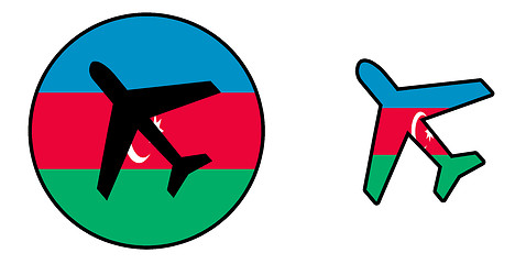Image showing Nation flag - Airplane isolated - Azerbaijan