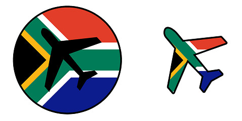 Image showing Nation flag - Airplane isolated - South Africa